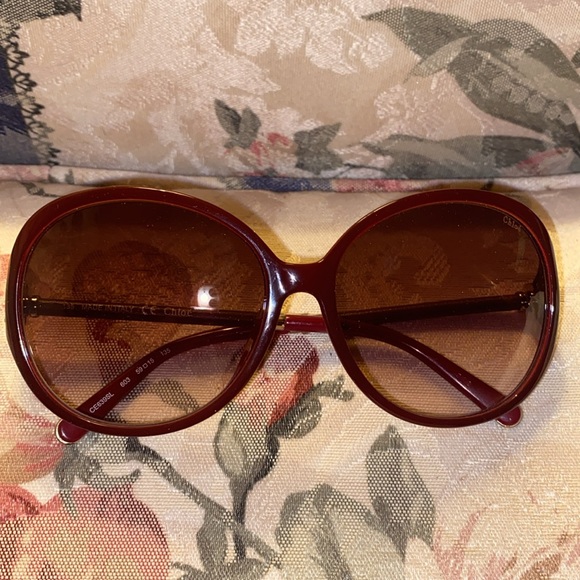 CHLOE SUNNIES SUNGLASSES NWT & CASE BEAUTIFUL BURGUNDY - Picture 6 of 16